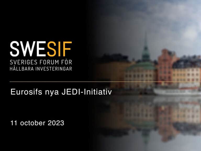 Webbinarium: Eurosifs nya JEDI-intiativ